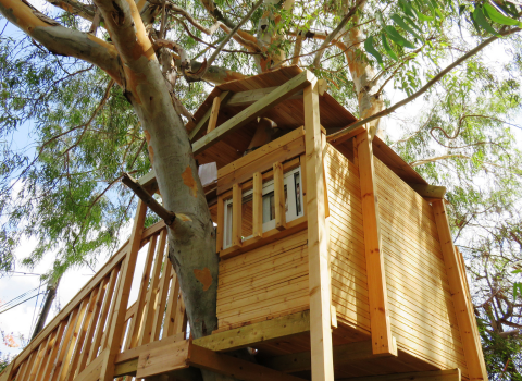 Cutting and Attaching the Floor Joists of tree house