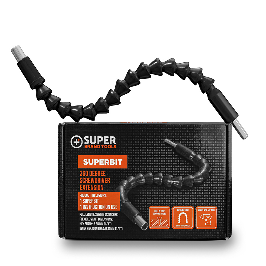The SuperBit™ - The 360 Degree Screwdriver Extension for ANY Angle!